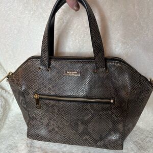 Kate Spade Parliament Square Exotic Savannah satchel handbag snakeskin leather